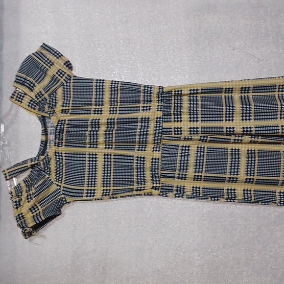 LOVE REP BLIC Big Girls Jumpsuit Yellow Plaid Cold Shoulder Size S (7-8). - Picture 3 of 14